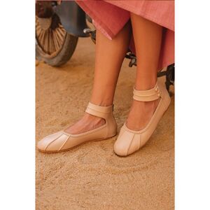 Elf Muse Ballet Flat Shoes Leather Handmade tan Brown Leather Women's Size 9 New